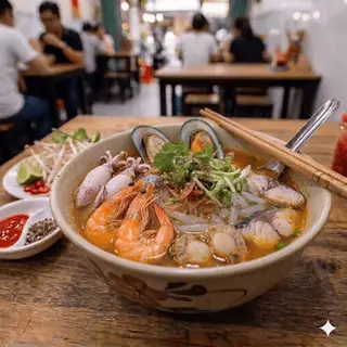 Hình ảnh 海鲜濑粉 	/	Seafood Thick Noodle Soup	/	Bánh Canh Hải Sản