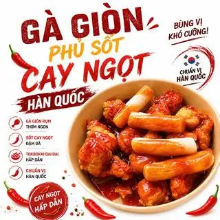 Hình ảnh Gà viên sốt cay ngọt Hàn