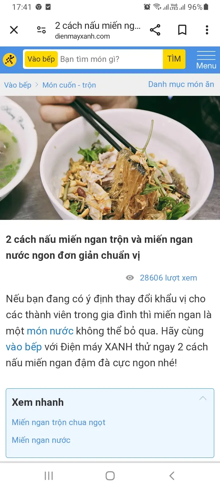 Hình ảnh miến trộn