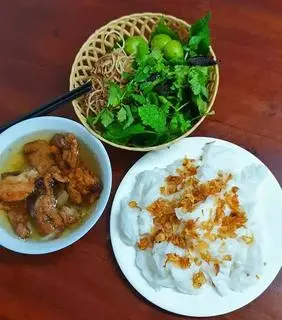 Hình ảnh Bánh cuốn chay chả nướng