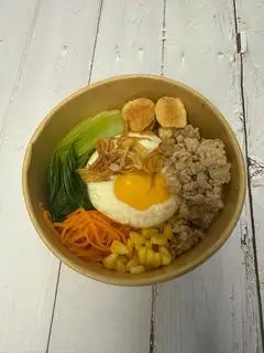 Hình ảnh Mì trộn cá viên, thịt heo băm