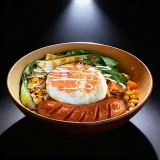 Hình ảnh Combo Mì Trộn Indomie Xúc Xích + Trà Tắc