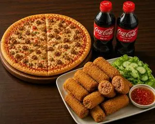 Hình ảnh 1 PIZZA (S) TÙY CHỌN + NEM CHUA RÁN tặng trà hoặc nước giải khát có gas