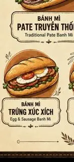 Hình ảnh bánh mì trứng xúc xích