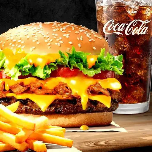 Hình ảnh Hamburger Bò Plus Phô Mai Tan Chảy - Khoai Tây Lắc Phô Mai