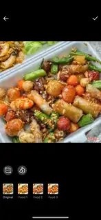 Hình ảnh thập cẩm lớn sốt mắm+1 ly hồng trà