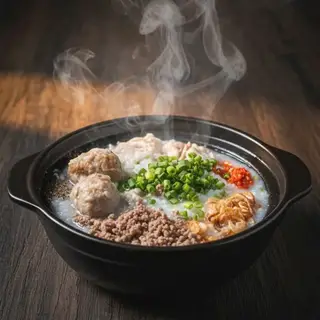 Hình ảnh Cháo thịt bằm bò viên