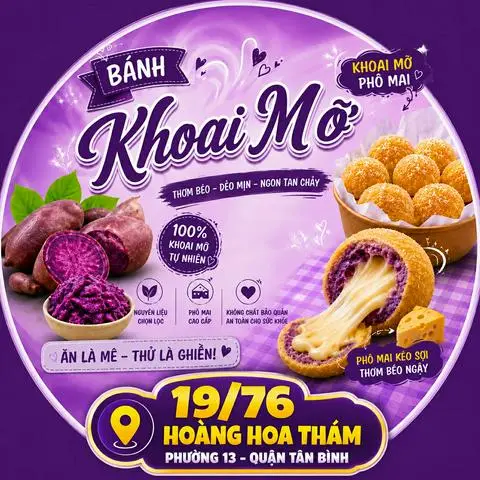 Hình ảnh Bánh Khoai Mỡ - Khoai Mỡ Nhân Phô Mai - Hoàng Hoa Thám