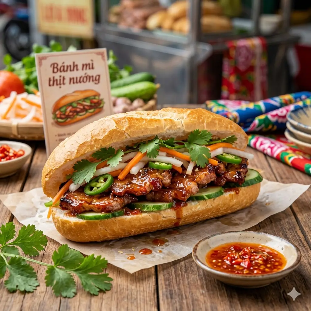 Hình ảnh Bánh mì heo nướng