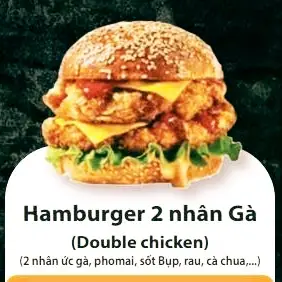 Hình ảnh Hamburger 2 nhân gà - Double chicken