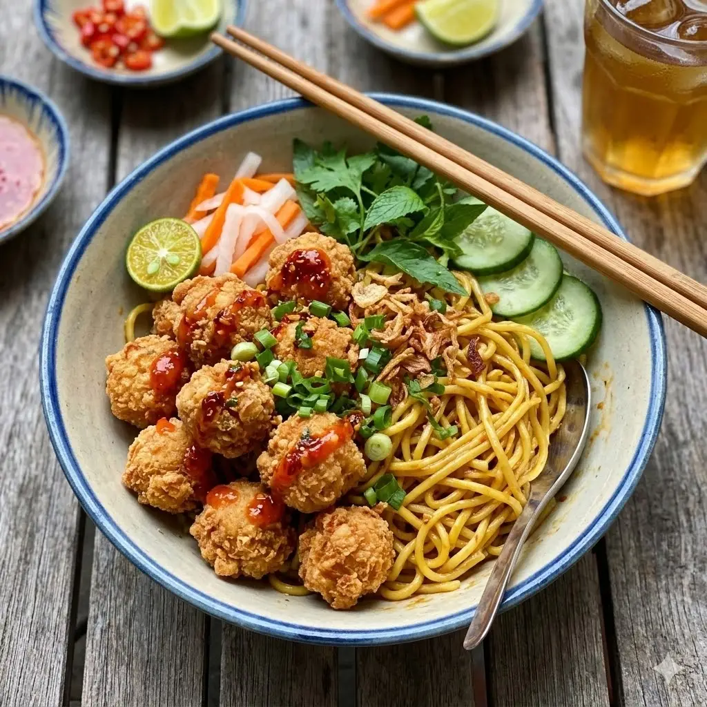 Hình ảnh Mì trộn Indo gà viên