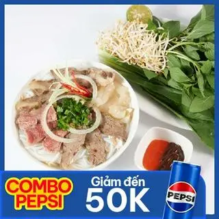 Hình ảnh Combo Phở tái + Pepsi