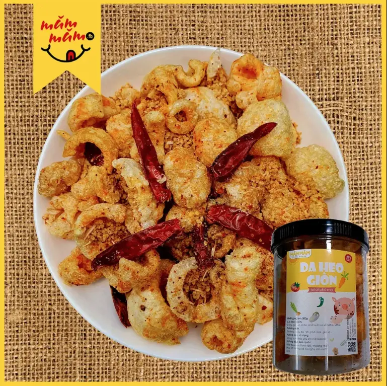 Hình ảnh Da Heo Lắc Muối Tỏi - 200gr