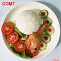 Hình ảnh Đùi gà luộc - Cơm trắng 