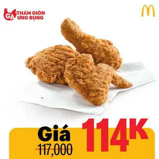 Hình ảnh 3 miếng gà rán giòn da thấm thịt