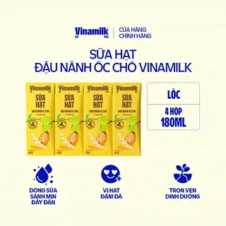 Hình ảnh Sữa đậu nành Vinamilk hạt Óc chó - Lốc 4 hộp x 180ml _05AV22_LOC