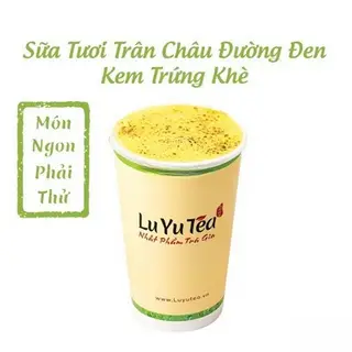 Hình ảnh Sữa tươi trân châu đường đen kem trứng khè