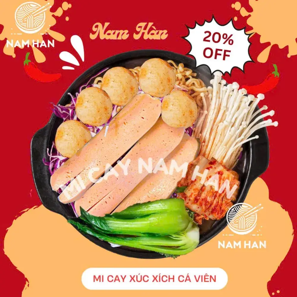Hình ảnh Mì cay xúc xích cá viên