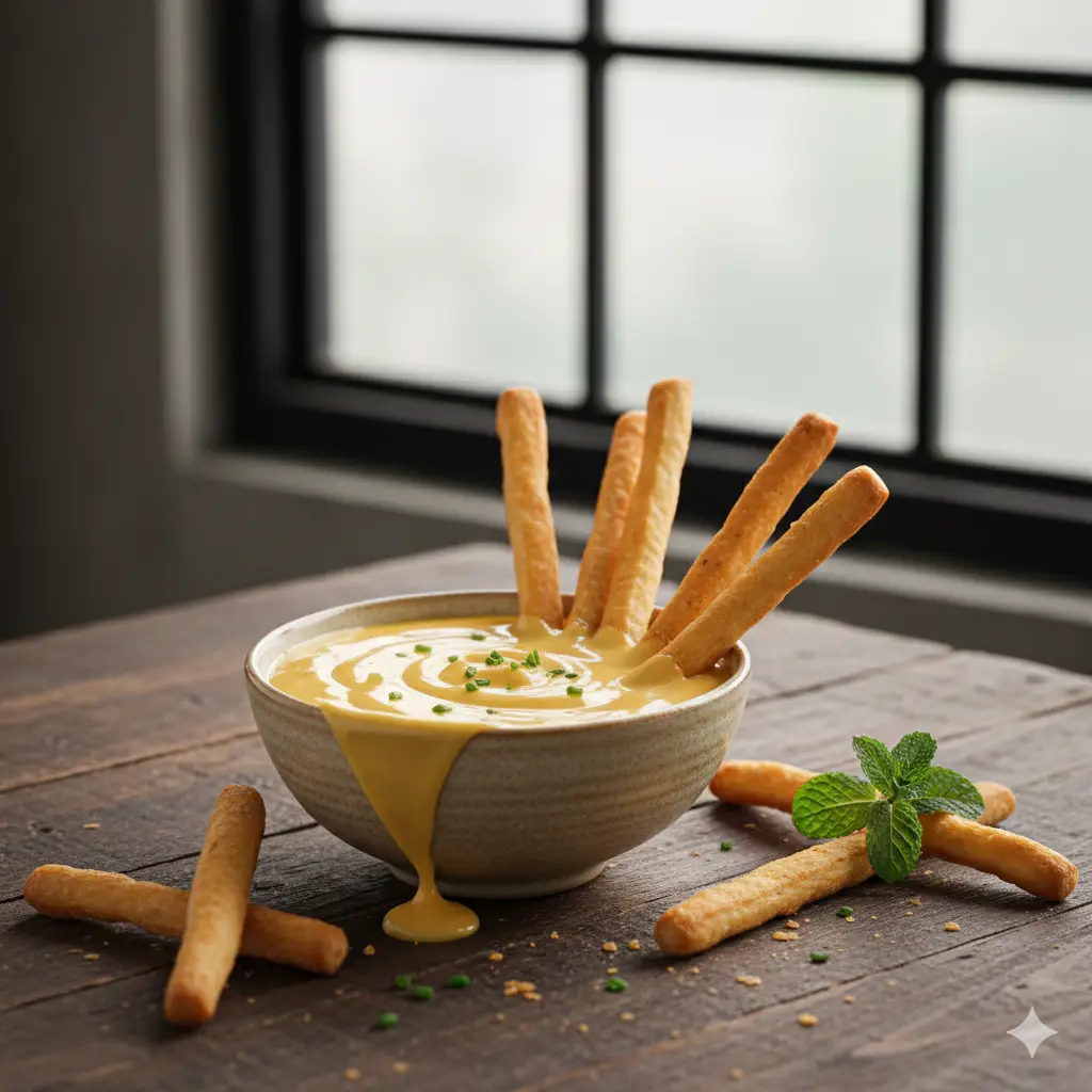 Hình ảnh Bánh que chấm sốt phô mai mặn