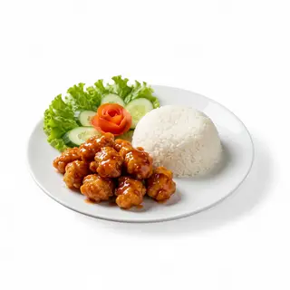 Hình ảnh Cơm gà viên sốt