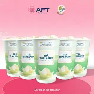 Hình ảnh Combo 5 ly trà Thái xanh panna cotta LOTUSDeli - ly 400ml