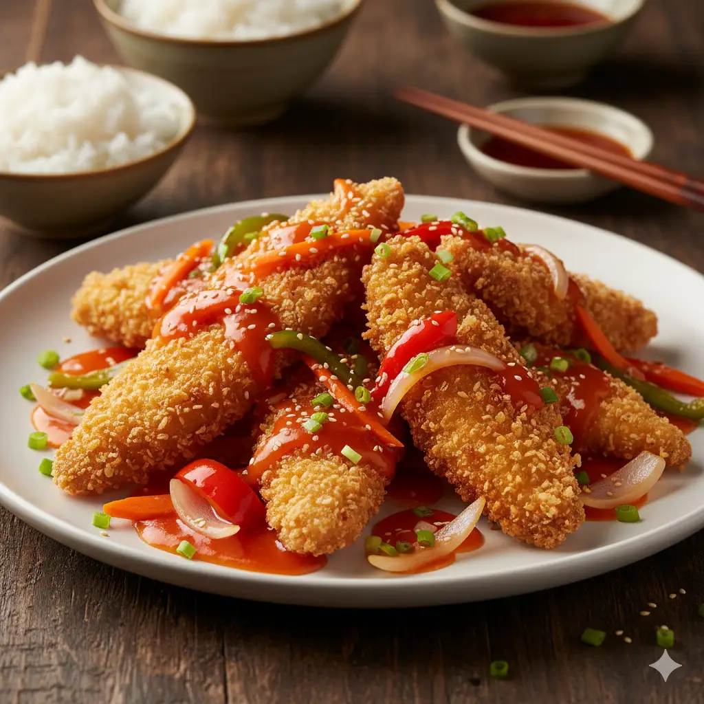 Hình ảnh Cá chẽm chiên xù sốt tartar