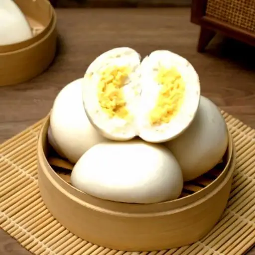 Hình ảnh Bánh bao đậu xanh lá dứa cốt dừa