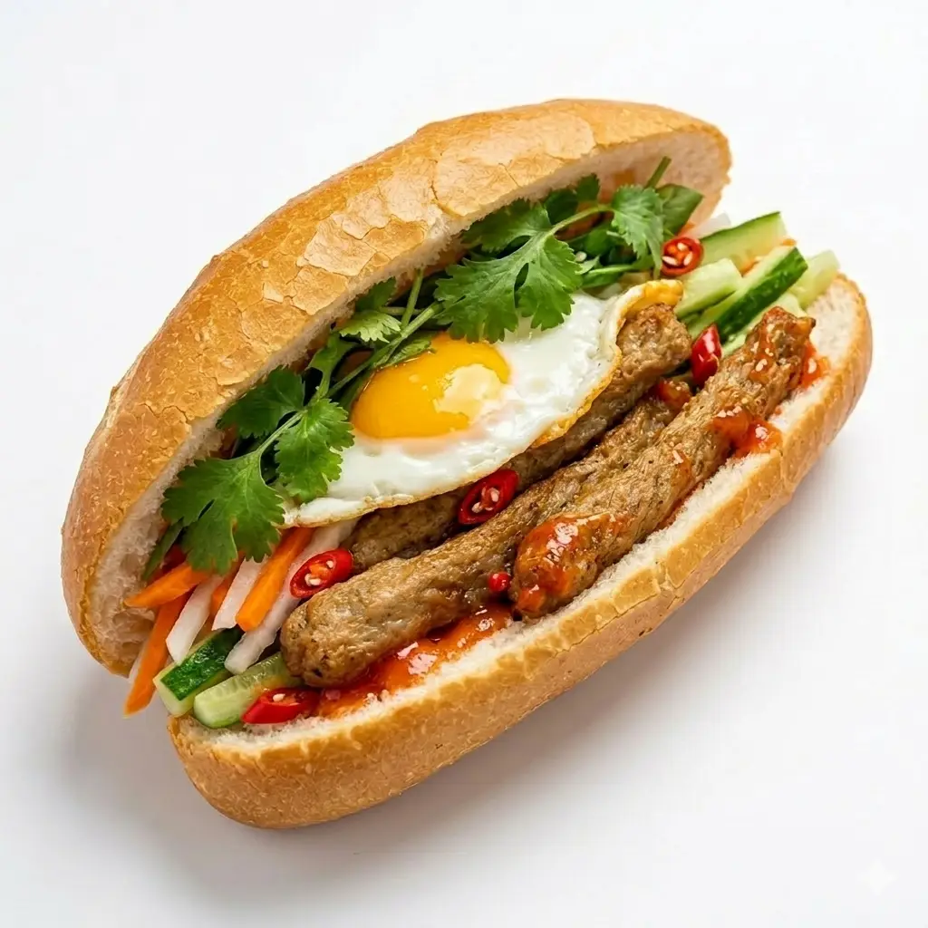 Hình ảnh Bánh mì chả cá - trứng