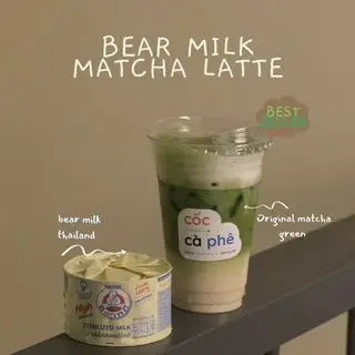 Hình ảnh Matcha latte sữa gấu