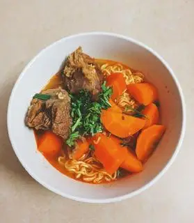 Hình ảnh Bò kho mì  tươi - 60gr thịt cà rốt