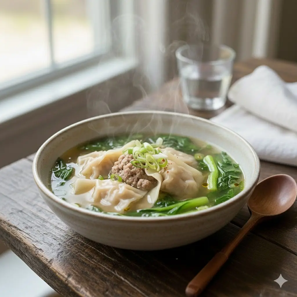 Hình ảnh Hoành thánh lá tô thập cẩm - không giò