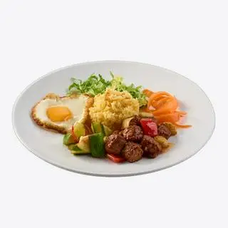 Hình ảnh Rice with sauté diced beef and fried egg