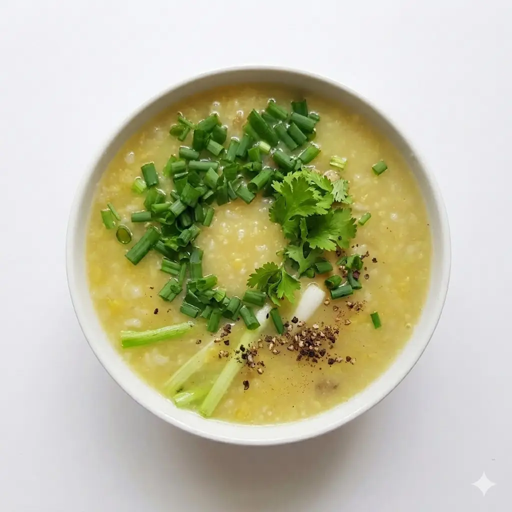 Hình ảnh Cháo gà ác đậu xanh