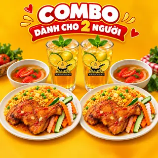 Hình ảnh Combo 2 cơm rang gà - đồ uống - hoa quả