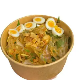 Hình ảnh Bánh tráng phơi sương mỡ hành tóp mỡ trứng cút lòng đào