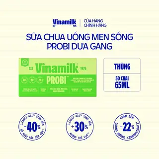 Hình ảnh Thùng 50 chai Sữa Chua Uống Probi Dưa Gang Chai 65ml_07UG11_THUNG