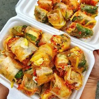 Hình ảnh BÁNH TRÁNG CUỐN CÓ TÓP MỠ - chấm sốt me