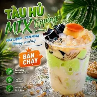 Hình ảnh Tàu hủ Singapore bánh flan full topping
