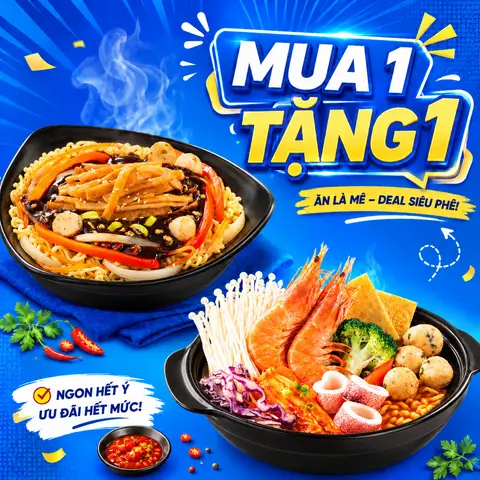 Hình ảnh Mua Mì kim chi Hải sản tặng Mì trộn tương đen chả cá Hàn Quốc