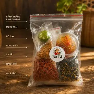 Hình ảnh Bánh tráng tự trộn sate bò rong biển
