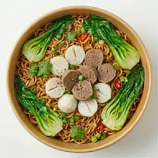 Hình ảnh Mì trộn cá viên bò viên