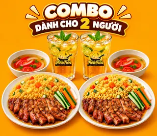 Hình ảnh Combo 2 cơm rang thịt nướng tiêu đen Hòa Tiến - đồ uống - hoa quả