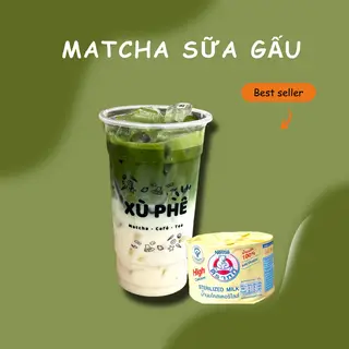 Hình ảnh Matcha latte sữa gấu