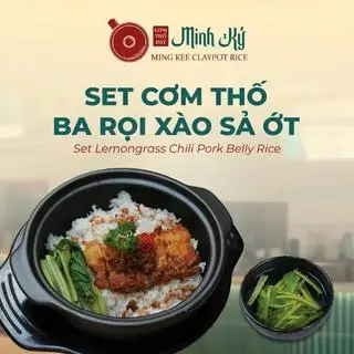 Hình ảnh Set cơm thố ba rọi xào sả ớt