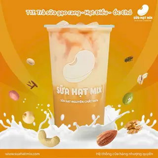 Hình ảnh Combo 2 Trà sữa gạo rang - hạt điều - óc chó - T17