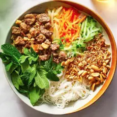 Hình ảnh Bún thịt nướng than hoa đầy đủ