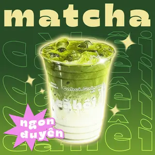 Hình ảnh Matcha latte sữa đầu gấu - hot
