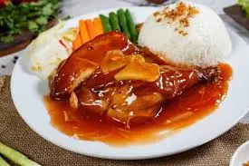 Hình ảnh Cơm đùi gà sốt chua ngọt