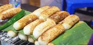 Hình ảnh Chuối nướng không nếp nước cốt dừa