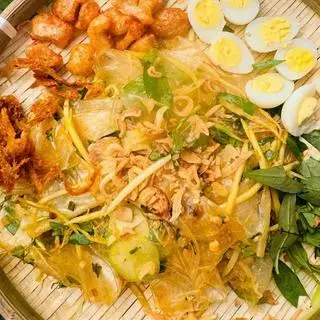 Hình ảnh Bánh tráng dẻo tóp mỡ mực xé